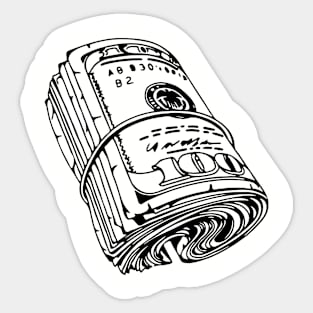 Bank Roll, $100 Money Roll Sticker